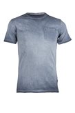 Sky T-Shirt T-shirt con taschino in cotone piquet oil wash - M / Azzurro