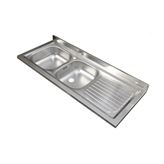 Lavello inox 120x50 a due vasche per mobile per Serie Lady