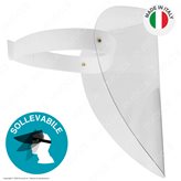 Visiera Protettiva Orientabile in Plexiglass Trasparente 1mm per Protezione Volto Occhi e Bocca