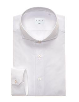 Camicia Collo francese Tinta Unita Twill Bianco