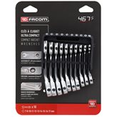 Compact ratchet wrenches set (10 pcs.) - Pieces per pack : 10// Number of packs : 1// Total pieces : 10