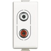 Presa audio video Bticino Matix 2 connettori RCA colore bianco AM4281