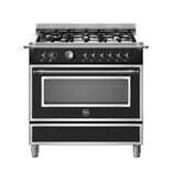 Cucina Libera Installazione - 90 cm - Gas - nero - 6 fuochi - Forno elettrico - Bertazzoni - HER96L1ENET