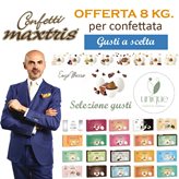 Confetti Maxtris OFFERTA Kit da 8 Kg. per Confettata e Bomboniere GUSTI A SCELTA