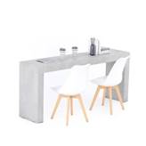 Scrivania Evolution 180x40, Grigio Cemento con Due Gambe