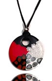 Murano Glass Necklace Arlecchino Murrina - Color : Arancione