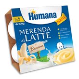 Merenda Al Latte Banana Humana 4x100g