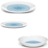 Guzzini Set Piatti in Porcellana Guzzini HOLLY 6 Posti tavola in porcellana con decoro sotto smalto Colore azzurro mare