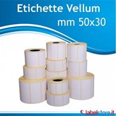 50x30 mm Rotolo Etichette VELLUM adesive stampabili a trasferimento termico 1800 pz