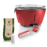 Barbecue da tavolo senza fumo portatile InstaGrill |  PAK con carbone e BioEtanolo inclusi | colore Rosso Corallo