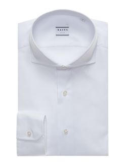 Camicia Collo francese Tinta Unita Oxford Bianco