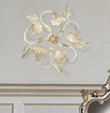 I-PRIMAVERA/PL5 - Plafoniera Metallo diffusori Vetro Decoro a Mano Floreale Lampada Classica E14