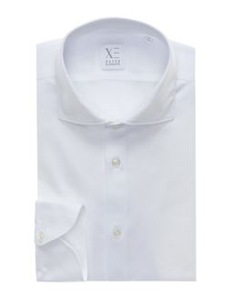 Camicia Collo francese Tinta Unita Piquet Bianco