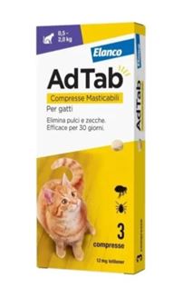 Adtab Antiparassitario per gatti  da 0,5 a 2kg - 3 compresse da 12mg