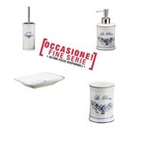 IBB 1974 Set Da Bagno 4 Pezzi in Ceramica Provenza portasapone. bicchiere, dispenser e portascopino