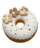 Donuts decorativo finto da esposizione decoro fiorellini beige e pois