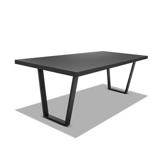 Frankystar Tavolo Da Pranzo In Legno E Metallo Con Piedi Trapezoid | 160X90 Cm-Nero