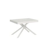 Tavolo allungabile gambe incrociate Karida 130x90 telaio bianco