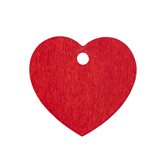 Tag in legno a cuore Rosso cm5,5x7,5