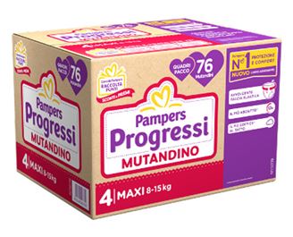 Mutandino Tg.4 Maxi Pampers Progressi Quadri 76 Pezzi