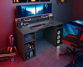 Danzica scrivania gamer 136x88h cm grigio antracite con ripiani