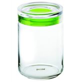 Guzzini Barattolo in vetro  12xh22.5 cm - 1500cc Latina con tappo salvaroma in plastica Verde