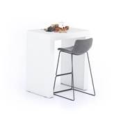 Tavolo Alto Evolution 90x60, Bianco Frassino con Due Gambe