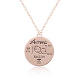 Collana Personalizzabile Con Medaglione In Argento925% Rodiata in Oro Rosa 18kt Prestigio Gioielli