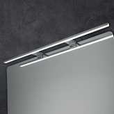 Lampada led per specchio  da bagno 74 cm alluminio cromo doppia installazione