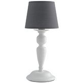 I-FAVOLA/L1 - Lampada da Tavolo Elegante Bianca Grigia Metallo Tessuto Classica E14