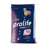 Prolife sterilised sensitive adult medium large maiale e riso 12kg