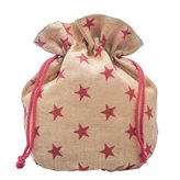 Portapanettone Juta Stelline Rosso ø23x35cm