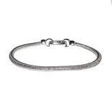 Bracciale uomo snake indiano tondo in argento massiccio 4.5mm - 022U - 21,5 cm 8,46 in