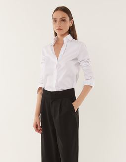 Camicia Bianco Stretch Tinta Unita