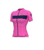 Maglia ciclismo donna ALE' PR-R STARS rosa flu-blu marino - Taglia : M