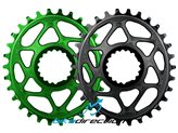 Monocorona ovale integrata AbsoluteBlack Cannondale Hollowgram 30, 32, 34 denti nera e verde acido