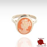 Lady cameo ring silver smooth - Cameo Size : 10-12 mm
