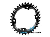 Monocorona ovale AbsoluteBlack Shimano XTR M9000 bcd 96 30, 32, 34 denti nera