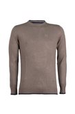 Pullover girocollo con toppe sui gomiti - XXL / Blu