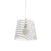 Emporium Sospensione lampadario paralume in policarbonato 42xh36cm - peso 1.41 kg una luce decoro texture bianco