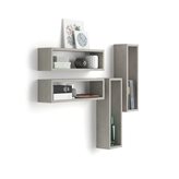 Set di 4 Cubi da parete Iacopo, Grigio Cemento