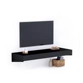 Porta Tv sospeso Evolution 120x40, Nero Frassino