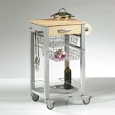 Pezzani srl Carrello da Cucina con cestelli estraibili CUISINE 46x46xh86 cm in acciaio ripiano in massello struttura colore alluminio