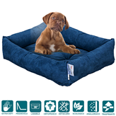 EverGreenWeb Letto per Cani di diverse Taglie color Blu, Imbottitura in Schiuma Waterfoam Morbido Lavabile in Lavatrice, Cuccia da Interno con Cuscino Sfoderabile, Materasso per Tutti Animali Domestici