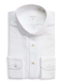 Camicia Collo francese piccolo Tinta Unita Twill Bianco