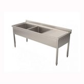 [OFFERTA] Lavello/Lavatoio in Acciaio Inox 2 Vasche 140x60 cm Sgocciolatoio DX