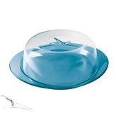 Guzzini Set Tortiera 39.3x33xh11.7 cm con vassoio campana e pala torta feeling Azzurro Mare