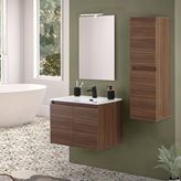 Mobile bagno sospeso 70 cm noce canaletto con 2 ante soft-close Kleo