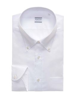 Camicia Collo button down Tinta Unita Pin point Bianco