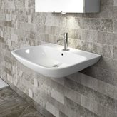 Lavabo sospeso 60 cm in ceramica bianco lucido